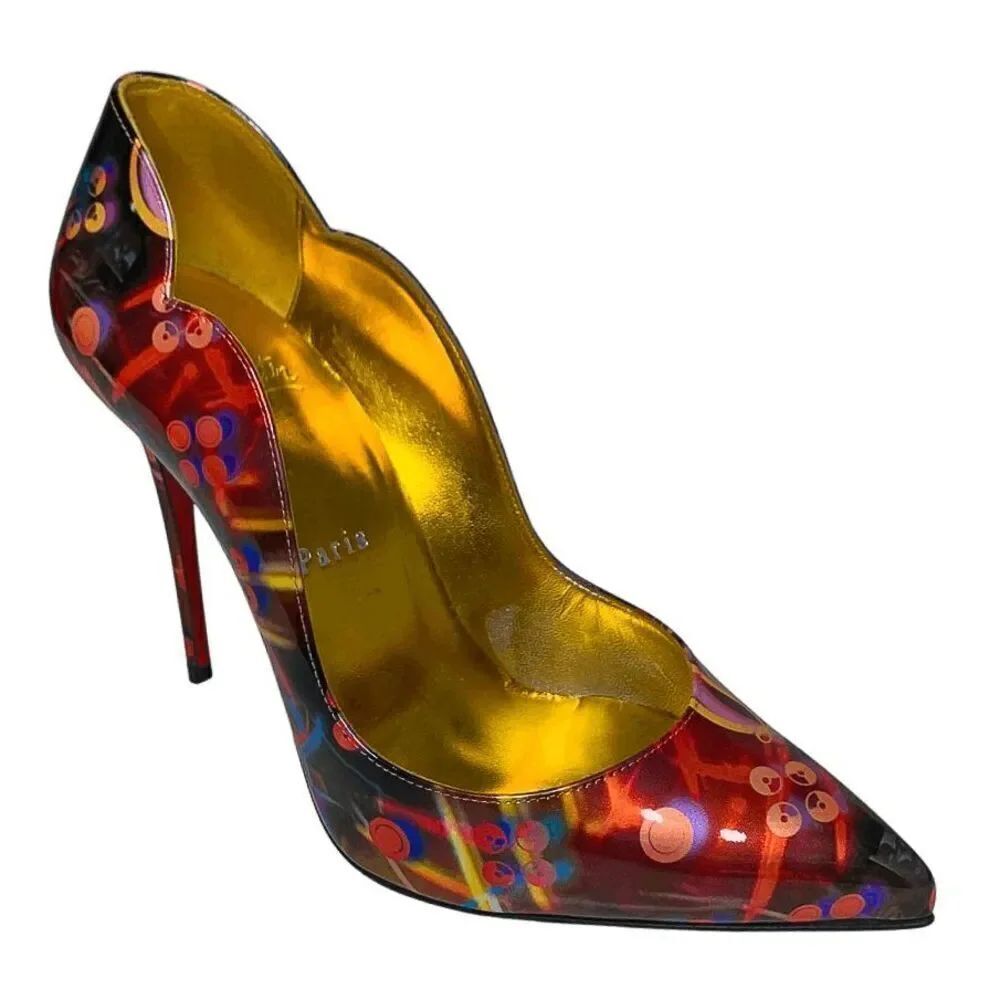 Christian Louboutin Hot Chick 100 Discolaser High Heel Patent Pump EU 37 US 7